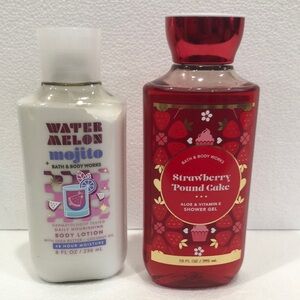 Bath & Body Works Watermelon Mojito Lotion and Strawberry Pound Cake Shower